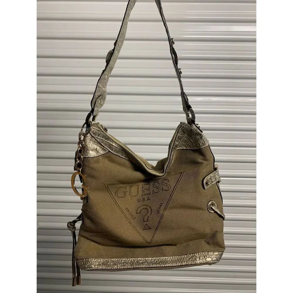 Guess USA Y2K Vintage Baguette Shoulder Bag Early 2000’s Summer Season Big Logo